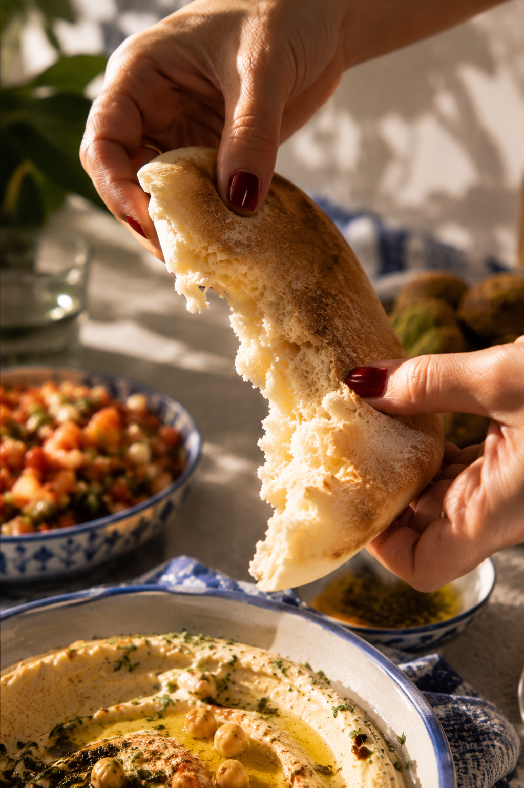 Pan casero con tahini