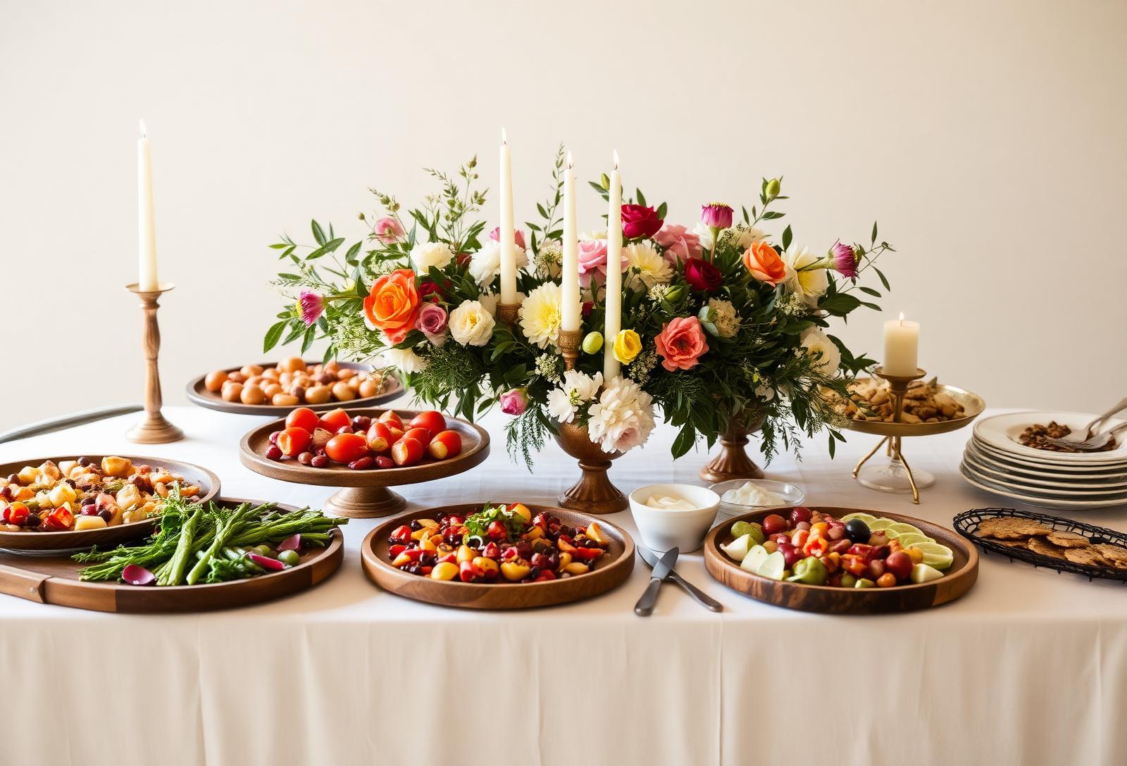 Mesa buffet mediterránea para eventos